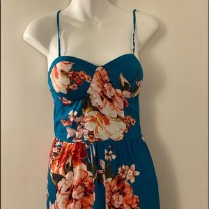 Band of Gypsies Floral Blue Jumpsuit